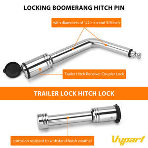 Vypart Heavy-Duty <b>Bar</b> Lock <b>Security</b> for Trailer Hitch Fitted 1-7/8 to 2-5/16 Ball Couplers Red Shackle Set - Product Image 5