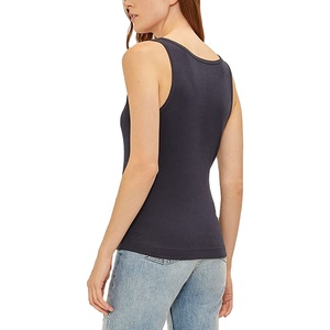 Camiseta sin mangas acanalada de algodón blanco de alta calidad para mujer, transpirable, informal de verano, con logo frontal personalizado, servicio OEM, secado rápido 2026 - Product Image 5