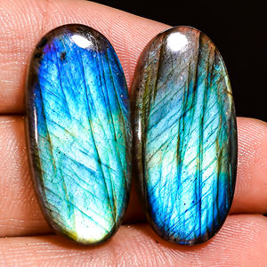 Paire de pierres précieuses en vrac Labradorite naturelle Cabochon pierres précieuses en vrac tout mélange forme et taille utilisation de pierres précieuses naturelles pour la fabrication de bijoux - Product Image 4