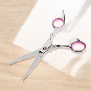 Tijeras profesionales de corte de pelo de acero inoxidable 420, hoja recta, tijeras de peluquería plateadas, punta roma afilada, opciones de belleza - Product Image 1