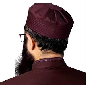 Sombrero Kufi de oración islámica de terciopelo Umar en calidad superior: material de algodón de poliéster 100% suave y logotipo personalizado disponible - Product Image 2