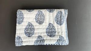 Floral <b>Waffle</b> Cotton Quilt Handmade Twin Size Bedspread - Product Image 4