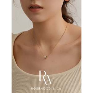 Collana con Pendente a Diamante Verde, Delicata Collana con Gemma in Zirconia Cubica Anti-ossidazione, Collana con Pendente alla Moda - Product Image 5