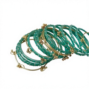 High Quality Indian Bridal <b>Bangle</b> Set Kundan Crystal <b>Bangles</b> Punjabi Kashmiri Churiyan for Wedding Dulhan Small changes occur - Product Image 1