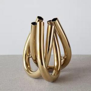 Florero único de latón para boda/florero de mesa/floreros de metal de latón para tamaño personalizado y pulido - Product Image 3