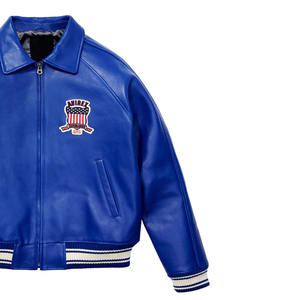 Meilleur prix Veste en cuir pour homme Avirex Veste d'hiver haut de gamme Véritable cuir Coupe-vent Imperméable Teint uni Toutes les tailles disponibles - Product Image 2