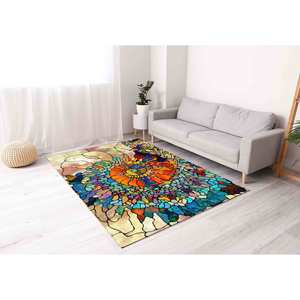 Tapis imprimé fractal abstrait, décoration de bureau moderne en chenille, tapis en velours - Product Image 4