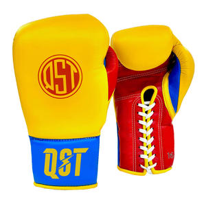 Gants de boxe à lacets d'usine en gros conception personnalisée logo gants de poinçonnage soutien du poignet gant d'entraînement de combat de boxe confortable - Product Image 1