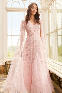 Robe longue brodée à la machine pour les mariages et les bals de fin d'année de couleur pastel avec volant Robe de soirée de style simple pour la robe - Product Image 4