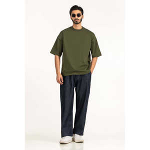 T-shirts amples en jersey 100 % coton, style streetwear, coupe oversize, taille MN-TS-SS26-004-D, respirants, compressés, vierges - Product Image 1