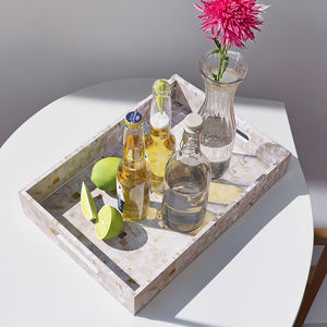 Bandeja de incrustaciones de nácar de Vietnam de alta calidad, bandeja de servicio duradera hecha a mano, respetuosa con el medio ambiente para cocina moderna-SM2002 - Product Image 4