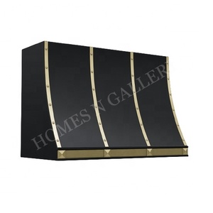 Cubierta de Campana Extractora de Cocina de Acero Inoxidable con Recubrimiento de Polvo Negro Personalizado, Decoración de Ventilación, Campana para Horno, Campana de Cocina Estilo Rústico - Product Image 2