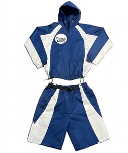 Ensemble short et veste coupe-vent en nylon imperméable personnalisé, survêtement léger avec short et sweat à capuche pour l'été - Product Image 3