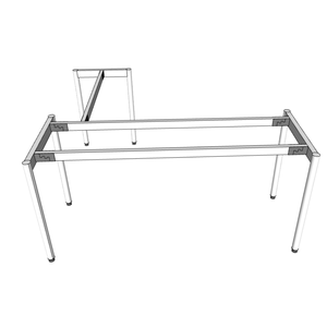 Patas de Mesa Metálicas en Forma de L de Estilo Industrial Moderno, 160x140cm, Sistema OMA II HCOM214 para Taller, Apartamento, Hotel, Comedor - Product Image 4