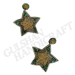 Boucles d'oreilles pour femmes en coton perlé brodé, faites à la main, multicolores, bijoux fantaisie, meilleure qualité, style sportif, pour la rentrée scolaire - Product Image 2