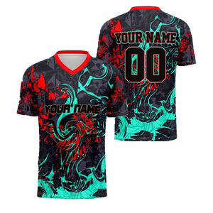 เสื้อฟุตบอลแบบใหม่ ขายส่ง คุณภาพดีที่สุด ปักลายแบบซับลิเมชั่น ระบายอากาศได้ดี น้ำหนักเบา ยืดได้สี่ทิศทาง แห้งเร็ว 100% - Product Image 5