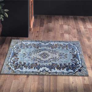 Tapis noir Medallion : style persan turc, tapis d'intérieur doux, tapis fin non tissé - Product Image 4