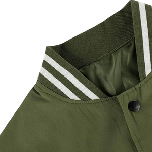 Veste Letterman Real Varsity pour hommes personnalisée col montant hiver vert couleur personnalisée broderie Logos tissu léger - Product Image 4
