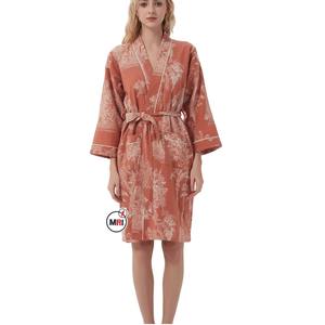 Haute qualité 100% coton éponge femmes peignoir épais léger vêtements de nuit chaud doux moelleux vêtements de nuit robe pour femmes - Product Image 1