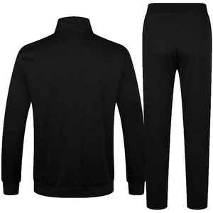 Chándal ajustado de patrón sólido negro de alta calidad para hombre, chándal deportivo para correr, gimnasio, conjunto de chándal para invierno - Product Image 1