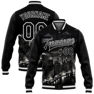 Vente en gros dans l'industrie directe de bombardiers décontractés pour l'hiver blancs royaux personnalisés-blouson bleu clair Varsity Letterman veste bicolore - Product Image 3