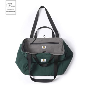 Unisex Nylon Duffel Bag <b>25L</b> Zipper Closure Soft Handle Minimalist Style Travel Camping Hiking Foldable <b>Backpack</b> - Product Image 1