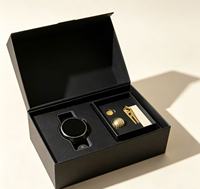 Coffret cadeau de luxe noir pour le golf avec insert EVA personnalisé pour montre connectée et accessoires, emballage pour cadeau d'entreprise