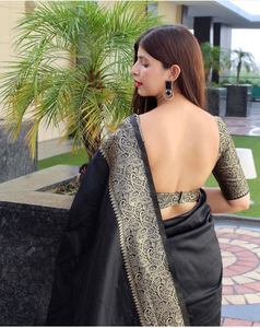 Designer de luxe pur Banarasi argent Zari tissage soie douce Saree traditionnel pour la fête de mariage porter Direct fabricant indien - Product Image 6