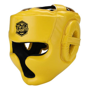 High Quality Leather Adjustable Size Custom Logo Boxing Head Guard-<b>Comfortable</b> & Protective - Product Image 1