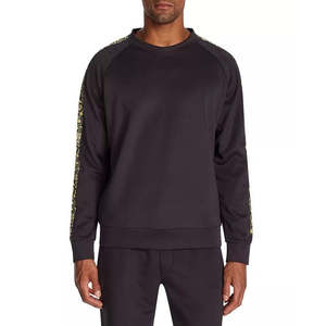 Felpa Sportiva Invernale da Uomo Tallia Taglia XL Nera con Motivo Paisley e Logo Ricamato 3D in Tessuto French Terry - Product Image 1