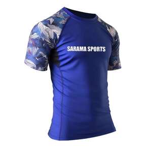 Rashguard pour adultes en polyester 220g, entièrement imprimé par sublimation, manches longues, écologique, vente en gros OEM, vêtements de sport pour hommes, MMA - Product Image 1