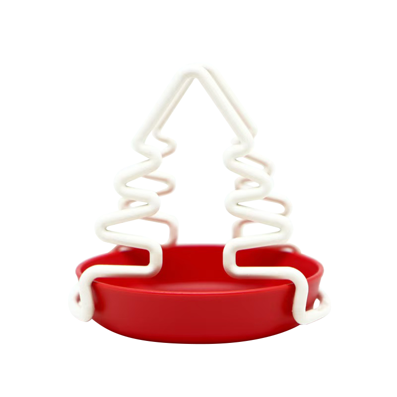 ชั้นวางสีขาว + ถาดสีแดง