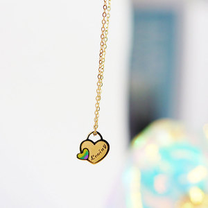 Collar de Joyería con Colgante de Corazón en Acero Inoxidable 316L, Resistente al Agua y al Deslustre, Chapado en Oro de 18k para Mujer - Product Image 1