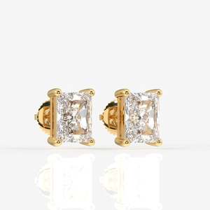 Radiant Cut Moissanite Diamond Solitaire <b>Stud</b> <b>Earrings</b> 14K Gold-Elegant and Luxurious Product Category - Product Image 2