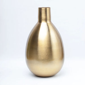 Jarrón de Metal Dorado Curvo de Boca Ancha con Acabado de Latón Hecho a Mano, Maceta Decorativa para Decoración Elegante y Moderna del Hogar y la Oficina - Product Image 6