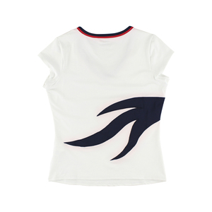Chemises et t-shirts actifs pour femmes Fila Classic à col en V, couleur : blanc/rouge, 100% authentique - Product Image 1