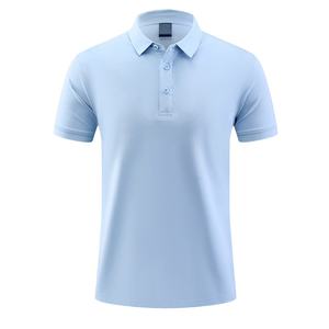 Qualité supérieure pour hommes pour chemises tricoté coton respirant Anti-rides séchage rapide décontracté solide grande taille à manches courtes - Product Image 1