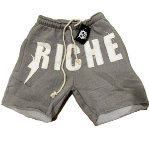 Top Trending <b>Men's</b> French Terry Distress Letters & <b>Patches</b> Hem Less Elastic Waist Wholesale Vintage <b>Men</b> <b>Shorts</b> Jogging Wear - Product Image 3