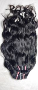 Extensions de cheveux tissés à la machine, 100% cheveux humains vierges brésiliens Remy, double trame, 100g, ondulations naturelles, boucles, noir naturel - Product Image 3