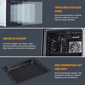 Horno eléctrico empotrable de pared de 24 pulgadas, 2.5 cu. pies cúbicos, con 8 modos de cocción, S-t-a - Product Image 5