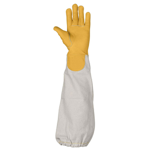 ถุงมือเลี้ยงผึ้งหนังแพะสไตล์ใหม่พร้อมปลอกแขนระบายอากาศและข้อมือป้องกันการถูกกัดสำหรับการป้องกันการทำงาน - Product Image 1