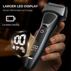 Afeitadora Eléctrica Portátil Recargable para Hombre, Uso en Seco/Húmedo, Resistente al Agua, Pantalla LED, Carga Rápida, para Afeitado Preciso de Cara y Cuerpo - Product Image 4