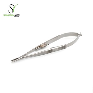 Qualité médicale 15cm Castroviejo Micro porte-aiguille allemand en acier inoxydable serrure droite Featherlight pour manuel Micro chirurgies - Product Image 1