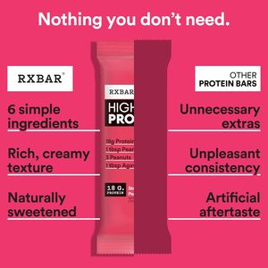 RXBAR High Protein <b>Bars</b>, Gluten Free, Protein <b>Snacks</b>, Strawberry Peanut Butter, 25.3oz Box (12 <b>Bars</b>) - Product Image 3