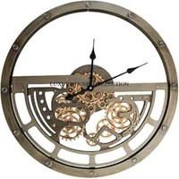 Horloges murales vintage en résine avec des accents dorés classiques et un mouvement de balayage silencieux idéal pour les espaces de vie traditionnels