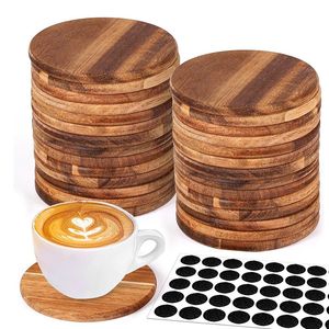 Ensemble de dessous-de-verre en bois rustique de qualité supérieure pour les amateurs de café qui attachent de l'importance au style et à la protection - Product Image 1