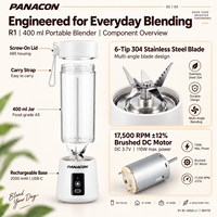 Blender Portabel OEM 400ml, USB-C Rechargeable, Mini Juicer Elektrik, Pembuat Smoothie Pribadi untuk Shake