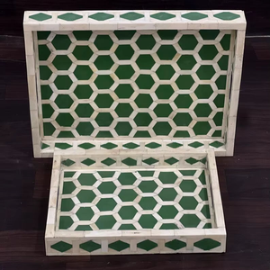 Plateau décoratif en incrustation d'os de luxe de qualité supérieure pour le thé ou les collations et l'utilisation de cadeaux ou d'hébergement disponible par tradebit - Product Image 1