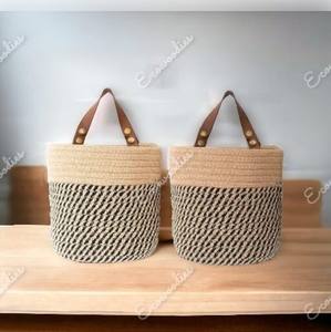 Paniers de rangement pour boissons domestiques Paniers en jute faciles à déplacer et légers en matériau écologique à collectionner pour enfants Rangement en tissu - Product Image 4