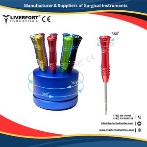 Kit de 8 piezas de acero inoxidable alemán de alta calidad, Micro destornillador de implante, Kit de herramientas colorido, Base de destornillador, juego de herramientas Universal CE - Product Image 3